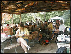 People at picnic table